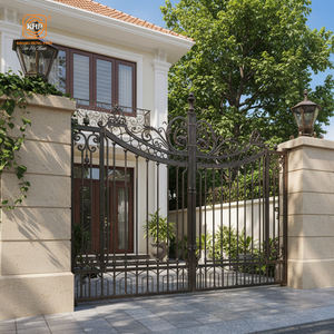 Portails en treillis de fer forgé pour entrée de villa de luxe néoclassique, en acier galvanisé à chaud forgé à la main, prix usine sur mesure - Product Image 5