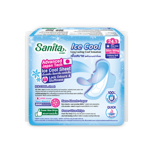 Toallas Sanita Ice Cool Slim Wing de 24.5cm para Flujo Abundante, Uso Diario, con Control de Olores y Absorción Rápida - Product Image 2