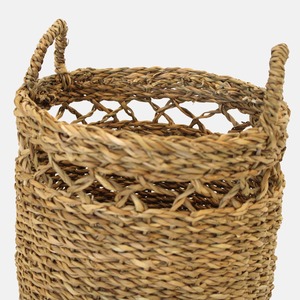 Panier rond en jonc de mer à tressage ouvert, fait main, pour rangement, vente en gros, écologique, fabriqué au Vietnam - Product Image 5