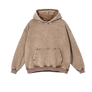 Sweat-shirt à capuche en molleton doux en coton délavé pour homme, style streetwear hiver, avec couleur, taille et logo personnalisables, OEM - Product Image 1