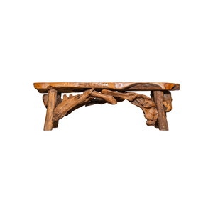 Banco de Raíz de Teca Rústico ARTERRA para Exteriores, Ideal para Salas de Estar de Hoteles, Hecho a Mano, Duradero, Combinando Arte y Comodidad - Product Image 2