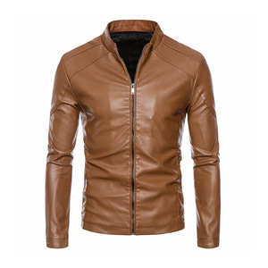 High Street Men's Sheep Skin <b>Leather</b> <b>Jacket</b> High Quality Custom Wholesale Stand Collar Different Styles <b>jacket</b> for men - Product Image 5