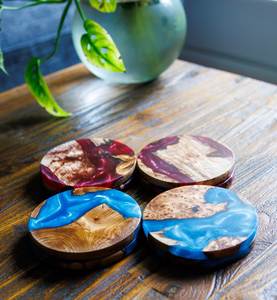 Luxury Decorative <b>Epoxy</b> Resin Coasters Handmade Wooden Coasters Resin Inlay Modern <b>Table</b> Mats for Home Office Decor Coasters - Product Image 2