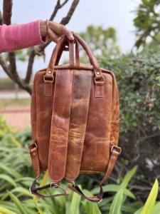 Sac à dos en cuir véritable Real Crunch, multi-usages, sacs à la mode, sac à dos pour ordinateur portable en cuir véritable, sac d'école, sacs pour ordinateurs portables - Product Image 3