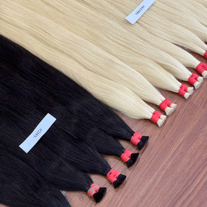 Cheveux humains vietnamiens de luxe colorés en vrac, double épaisseur, pointes épaisses, doux et soyeux, sans trame, texture naturelle, vente en gros, prêts à être expédiés - Product Image 2