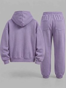 Men's <b>Purple</b> Oversized Hoodie Tracksuit Set Heavyweight Cotton Jogger Sweat <b>Suit</b> Streetwear Custom Private Label - Product Image 3