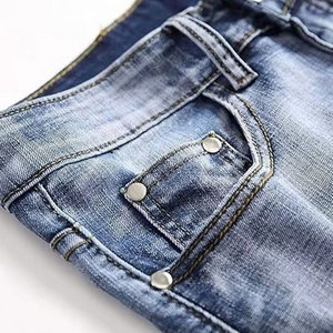 Pantalones Cortos de Mezclilla para Hombre de Alta Gama, Diseño Desgastado, Estilo Casual, Corte Holgado, Moda Urbana, Esencial para el Verano - Product Image 4
