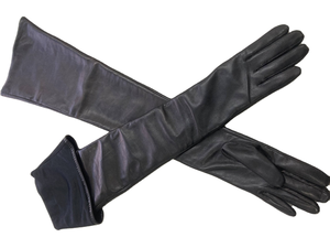 Gants longs en cuir noir pour femme, doublure en soie, confortables, anti-boulochage, tendance, vente en gros, pour le quotidien, le ski, le cyclisme, les activités de plein air et la pêche - Product Image 3