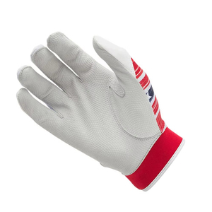 Gants de frappe en cuir rouge, blanc et bleu, ambidextres, fermeture auto-agrippante, unisexe, pour adultes, entraînement, tissés, durables - Product Image 3