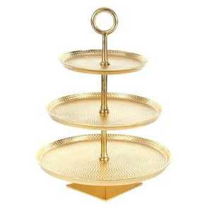 Luxury Gold Metal Pedestal Fruit Bowl Decorative Leaf <b>Edge</b> Serving Tray Centerpiece Stand for Dining Table Wedding Decor - Product Image 1
