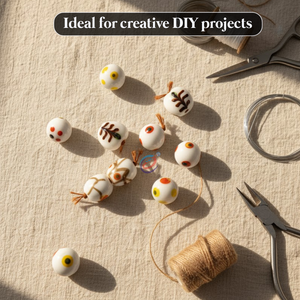 Cuentas de Vidrio Lampwork Multicolor con Patrones de Múltiples Estilos, Hilo de 8 Pulgadas |   Cuentas artísticas hechas a mano con forma de rondel para la fabricación de joyas - Product Image 3