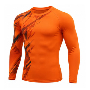 T-shirt de compression pour homme, entraînement, fitness, sport, gym, loisirs, haut personnalisé, fournisseur OEM ODM en gros, vêtements de sport - Product Image 1