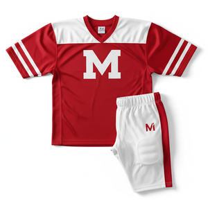 Wholesale American Football Uniform Set Custom Logo Design Quick Dry Breathable Polyester Jersey Pants For Competition - Product Image 1