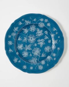 Assiette en émail de qualité supérieure, motif floral bleu, 12 pouces, pour service de table et dîner, vente en gros - Product Image 3