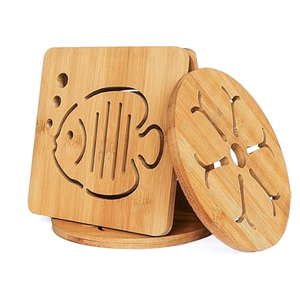 Sous-plats carrés en bois d'acacia, sous-plats en bois en forme d'arbre pour théière et pot, dessous de plat de cuisine, tapis et sous-plats de Noël - Product Image 3