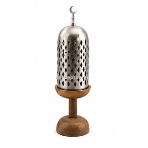 Stainless Steel Eco-friendly Long-lasting Incense <b>Burner</b> Acacia Wood Base Perforated Lid Aromatic All-Season - Product Image 5