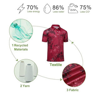 Chemises de golf pour hommes, tissu respirant et anti-transpiration, performance Dry Fit, polo recyclé à manches courtes pour le style business décontracté et les vêtements de sport de tennis - Product Image 2