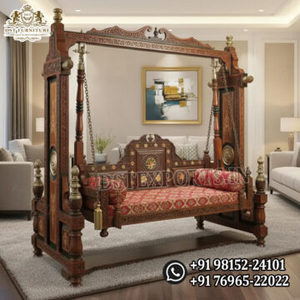 ซื้อชิงช้าไม้สักงานฝีมือสำหรับบ้าน ชิงช้าไม้แกะสลักโบราณสีดำแบบดั้งเดิม ราคาพิเศษสำหรับบ้านในออสเตรเลีย - Product Image 5