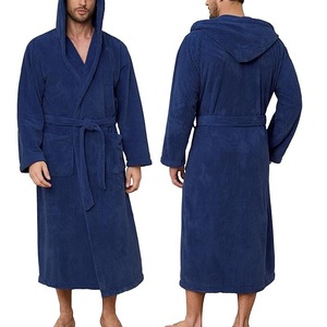 เสื้อคลุมอาบน้ำขนแกะแบบหรูหราสำหรับทุกเพศ คอปกผ้าคลุมไหล่ อุ่นสบาย เหมาะสำหรับสปา ผ้าฟลานเนลสำหรับผู้ชาย ผ้าขนแกะสำหรับครอบครัว เสื้อคลุมอาบน้ำสำหรับโรงแรม ผู้หญิงและผู้ชาย สีขาว - Product Image 2