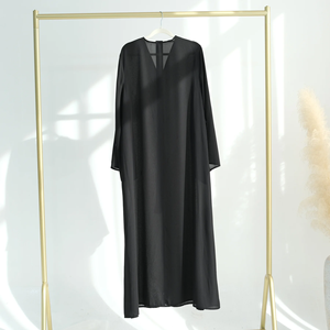 High Quality Traditional Dubai Turkey Islamic Breathable Wedding Autumn/Spring Chiffon Open Abaya with Embellishments - Product Image 3