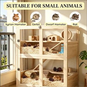 Gabbia Moderna in Metallo e Vetro per Piccoli Animali (Uso Interno ed Esterno per Razze Medie e Piccole) - Product Image 5