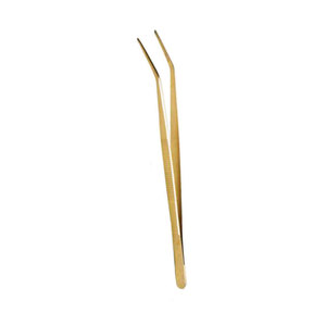 Pince de cuisine de chef de 20 cm, double courbure, en acier inoxydable de haute qualité, pince de précision pour la présentation des aliments - Product Image 1