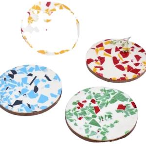 Designer Handcrafted Eco-Friendly Square Wooden Coasters Natural Pine Bamboo Walnut Acacia Wood Resin Mats & Pads - Product Image 1