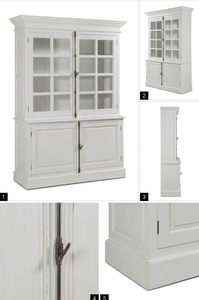 Armoire Riolet Antique en Bois de Teck Massif Premium, Écologique et Durable, Vitrine Élégante avec Verrou Crémoné, Style Provincial Français de Luxe - Product Image 6