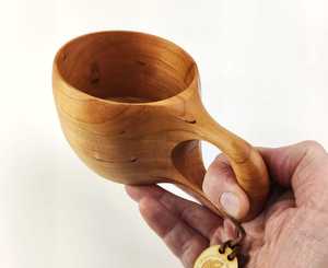 Irregular Wooden <b>Tea</b> <b>Cup</b> With Handle Minimalist Design Natural Finish Rustic Drinkware - Product Image 5
