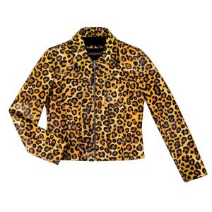 Custom <b>Men</b> Leopard Print Leather <b>Jacket</b> Turn-down Collar Zipper Closure Casual <b>Short</b> Length Regular Fit Autumn Style - Product Image 3