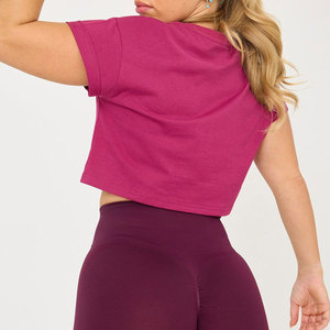 Camiseta Deportiva Nueva para Mujer, para Gimnasio, Entrenamiento, Verano, Diseño Holgado, Material de Jersey de Algodón, Top Corto - Product Image 6