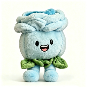 Peluche de rosa azul claro personalizable, peluche de rosa Kawaii, peluche de flor adorable, peluche de personaje de rosa azul - Product Image 1