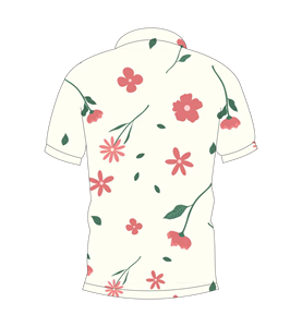 Men’s <b>White</b> Pink Floral Print <b>Polo</b> Shirt Short Sleeve Casual Summer Fashion Top - Product Image 2