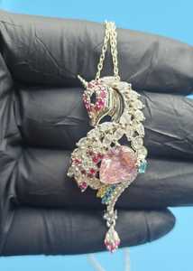 Pendentif Licorne en Argent 925 Plaqué Or 18K avec Moissanite, Breloque Thème Animal Coupe Poire pour Femme, Bijou Cadeau de Luxe - Product Image 2