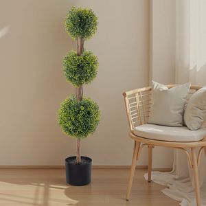 2 Pezzi Albero Artificiale in PVC Verde 115cm Design a Tre Sfere - Product Image 1