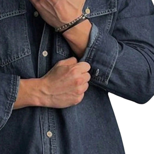 Camisa de Mezclilla de Manga Larga para Hombre, Personalizada, 100% Algodón, Transpirable, de Secado Rápido, Corte Regular, con Botones y Bolsillo en el Pecho, Estilo Clásico - Product Image 5