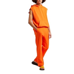 Nouveau sweat à capuche sans manches personnalisé avec logo brodé, imprimé, fermeture éclair intégrale, sans manches, pour hommes - Product Image 4