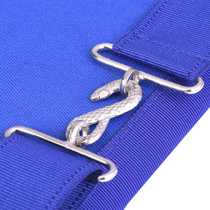 Delantal Masónico de la Logia Azul Master Mason - Borlas Azules y Cinturón, Delantal Masónico de la Logia Azul hecho a mano con tela de primera calidad - Product Image 4