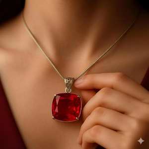 Colgante de Topacio Rojo Natural, Piedra Preciosa Grande, Plata de Ley 925, Chapado en Oro Antiguo, Certificado IGI, Collar Étnico de Lujo - Product Image 3