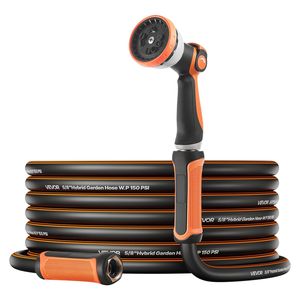 Tubo da Giardino in Gomma Rinforzata da 60 Metri (200 Piedi) con Ugello a 10 Modalità, Pressione di Lavoro 150 PSI, Pressione di Rottura 600 PSI, Flessibile Anti-Piega, Garanzia 10 Anni - Product Image 1