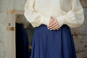 Elegant XS Size Linen A-Line <b>Skirt</b> High Waist Casual Style Pocket Rayon Woven Natural Waistline Breathable Plain Dyed <b>Women's</b> - Product Image 3