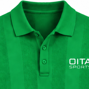 Emerald Green <b>Mens</b> <b>Long</b> <b>Sleeve</b> Knitted <b>Polo</b> <b>Shirt</b> Textured Stripe Design Ribbed Collar Hem Casual Premium Pullover Fashion Top - Product Image 3