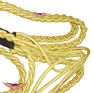 Aiguillette de parade tressée dorée soviétique, Aiguillette torsadée avec pointe métallique - Product Image 2