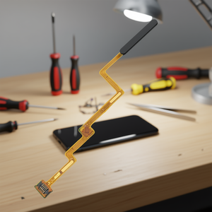 Cable flexible para botón de encendido Xiaomi Mi11i con lector de huellas dactilares, diseño de barra negra - Product Image 3