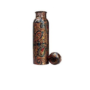 Premium Copper <b>Water</b> <b>Bottle</b> 3 Bend Collection Design Dishwasher Safe High Quality <b>Metal</b> <b>Water</b> <b>Bottle</b> Screw On Lid - Product Image 4