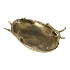 Support de panier en métal doré élégant et moderne avec motif floral, bol de service en verre transparent, décoration de fête et de maison, écologique et durable - Product Image 1