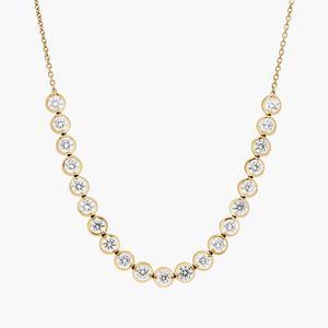 Illusion Extended Smile <b>Necklace</b> With Lab-Grown Diamonds in White Gold - Product Image 1