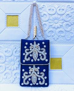 กระเป๋าคลัทช์งานฝีมือสุดหรู ผ้าฝ้ายปักลาย สำหรับเจ้าสาว พร้อมสายโซ่ไข่มุก ดีไซน์เนอร์ กระเป๋าถือสำหรับงานแต่งงาน งานกลางคืน และเดินทาง สำหรับผู้หญิง - Product Image 6