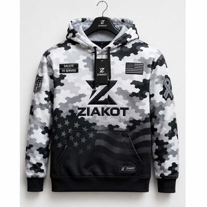 Sudadera con Capucha Deportiva 3D Negra y Dorada con Patrón de Graffiti Cosido a Medida de la Industria Ziakot de Pakistán, Venta al Por Mayor Directa - Product Image 6