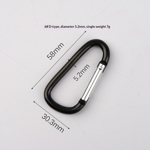 D type 5.2 wire diameter Mountaineering buckle Multifunctional aluminum alloy Travel keychain pendant Mountaineering buckle - Product Image 1